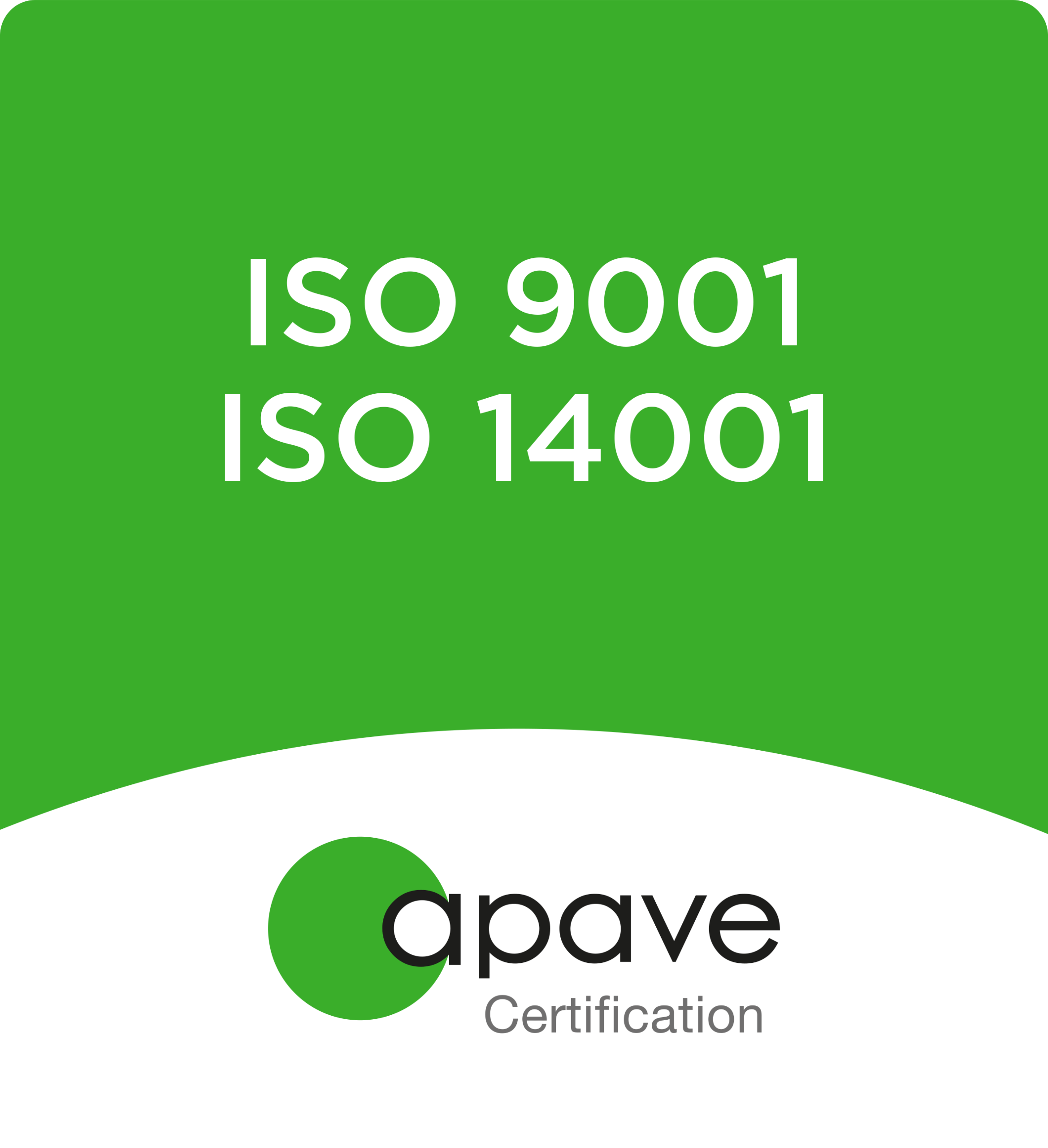 Certificat ISO 9001 - 14001
